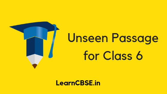 Comprehension For Class 6 Cbse