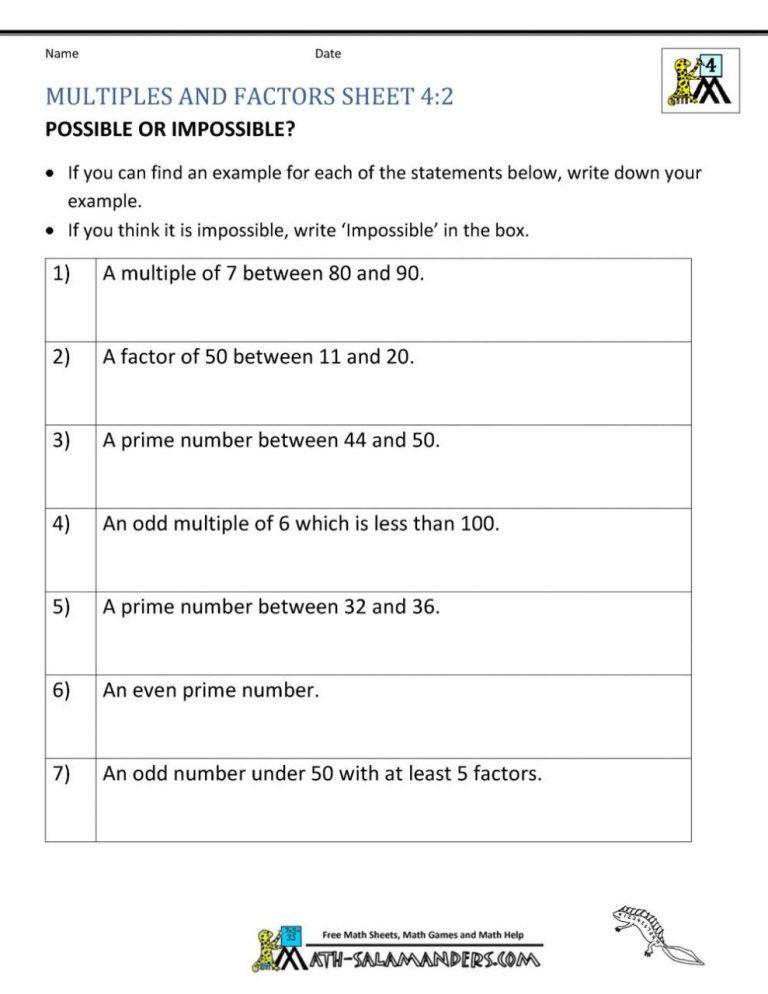 Greatest Common Factor Worksheets Grade 8