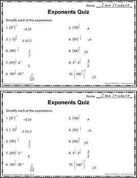 Rational Exponents Worksheet Answer Key