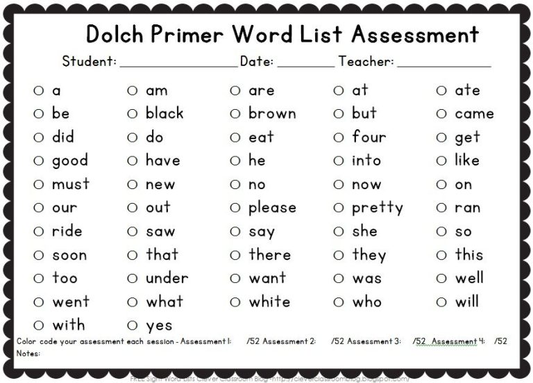 First Grade Sight Words Worksheets Pdf