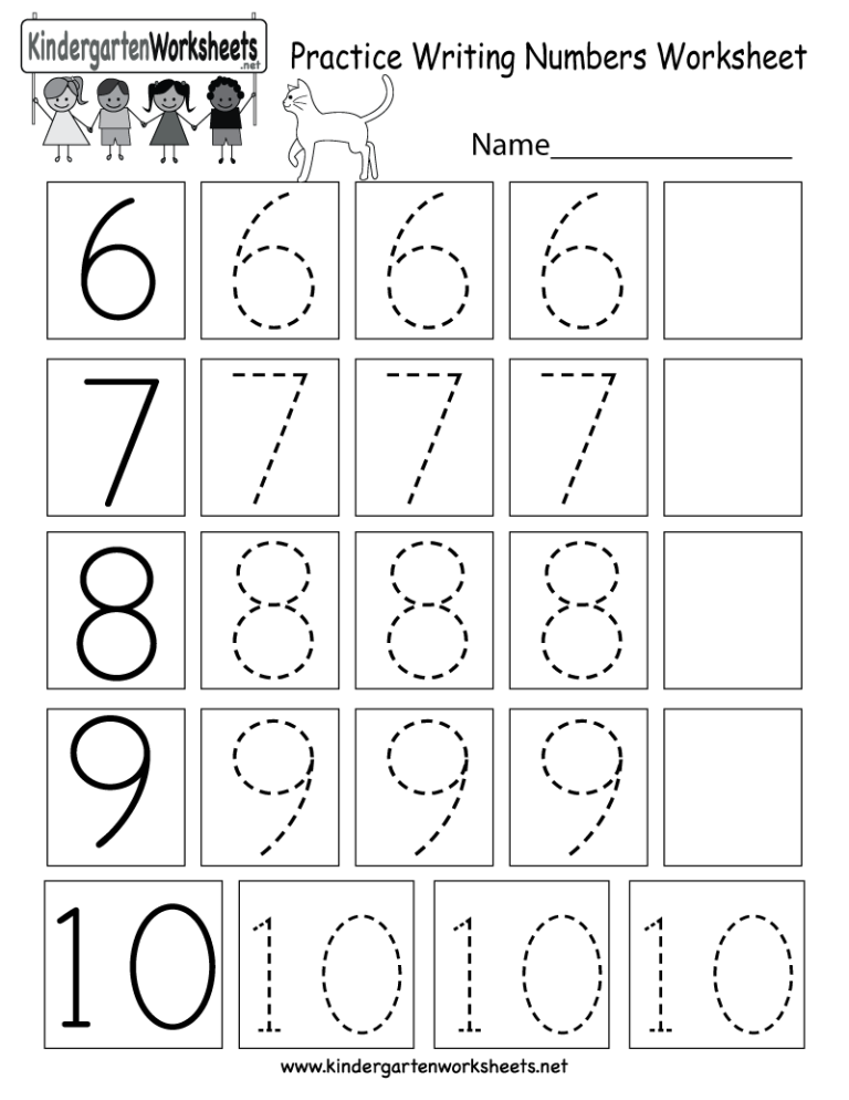 Printable Kindergarten Worksheets Numbers