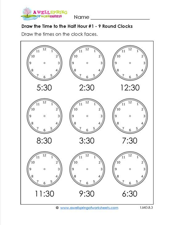 Free Time Worksheets Grade 1