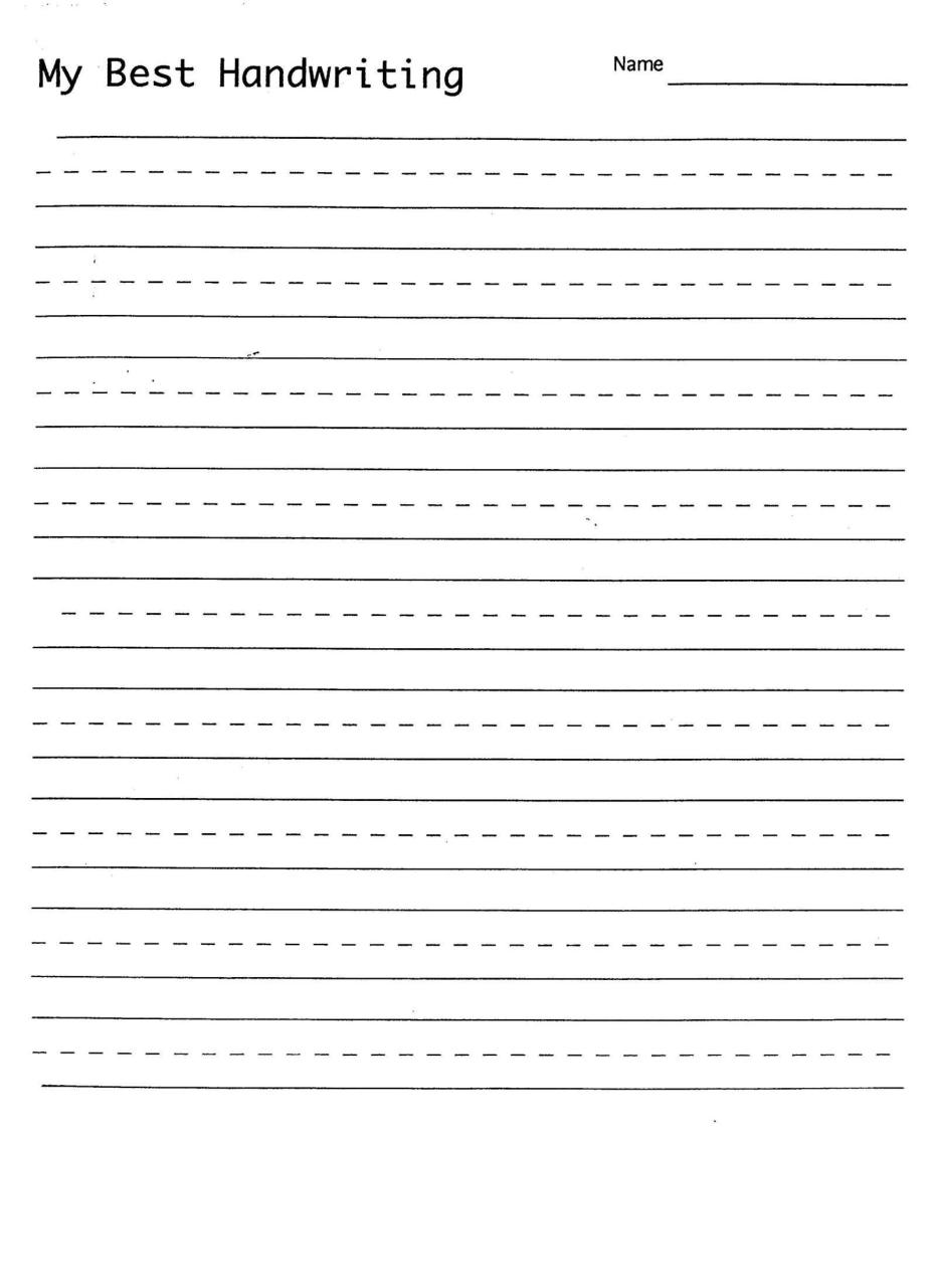 Handwriting Practice Sheets Blank