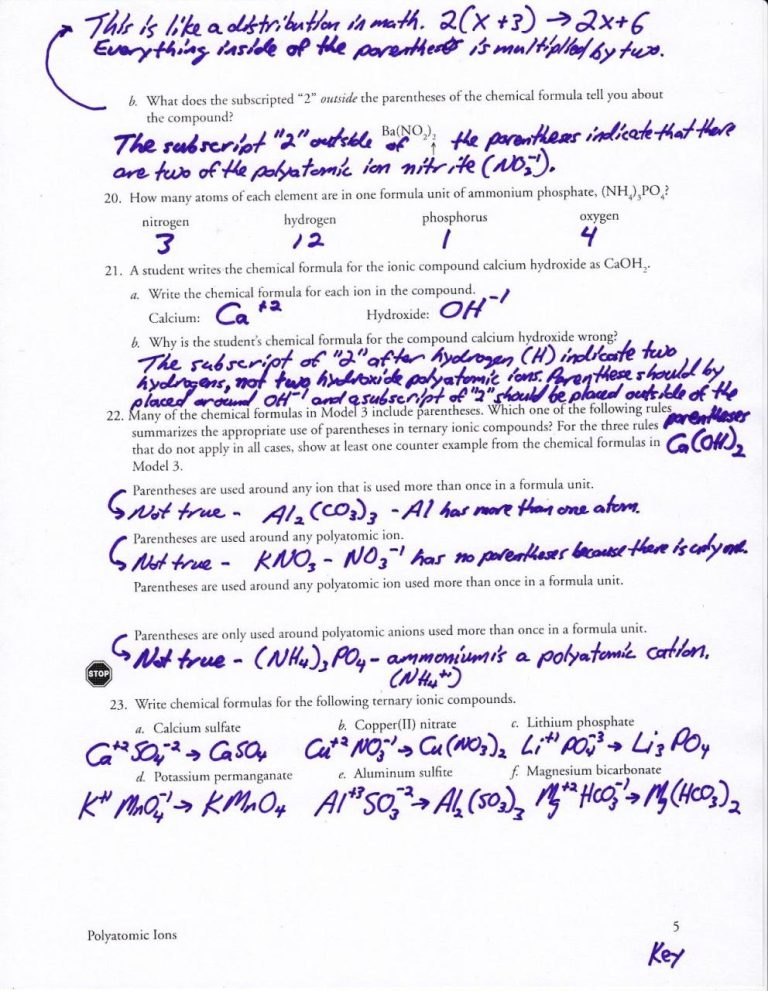 Formulas With Polyatomic Ions Worksheet