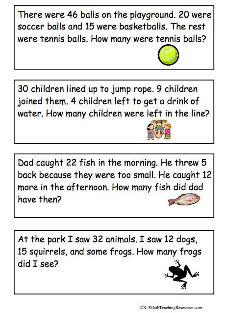 2nd Grade Addition And Subtraction Word Problems
