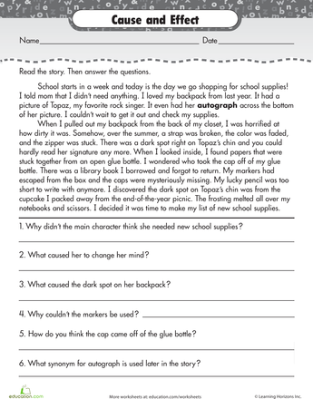 Reading Comprehension Activities For 4th Grade