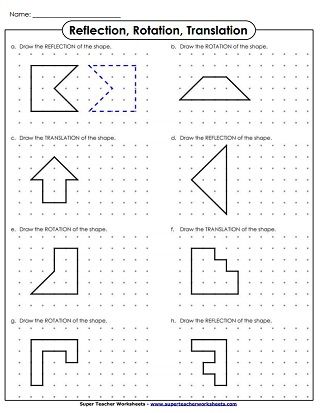5th Grade Geometry Transformations Worksheet