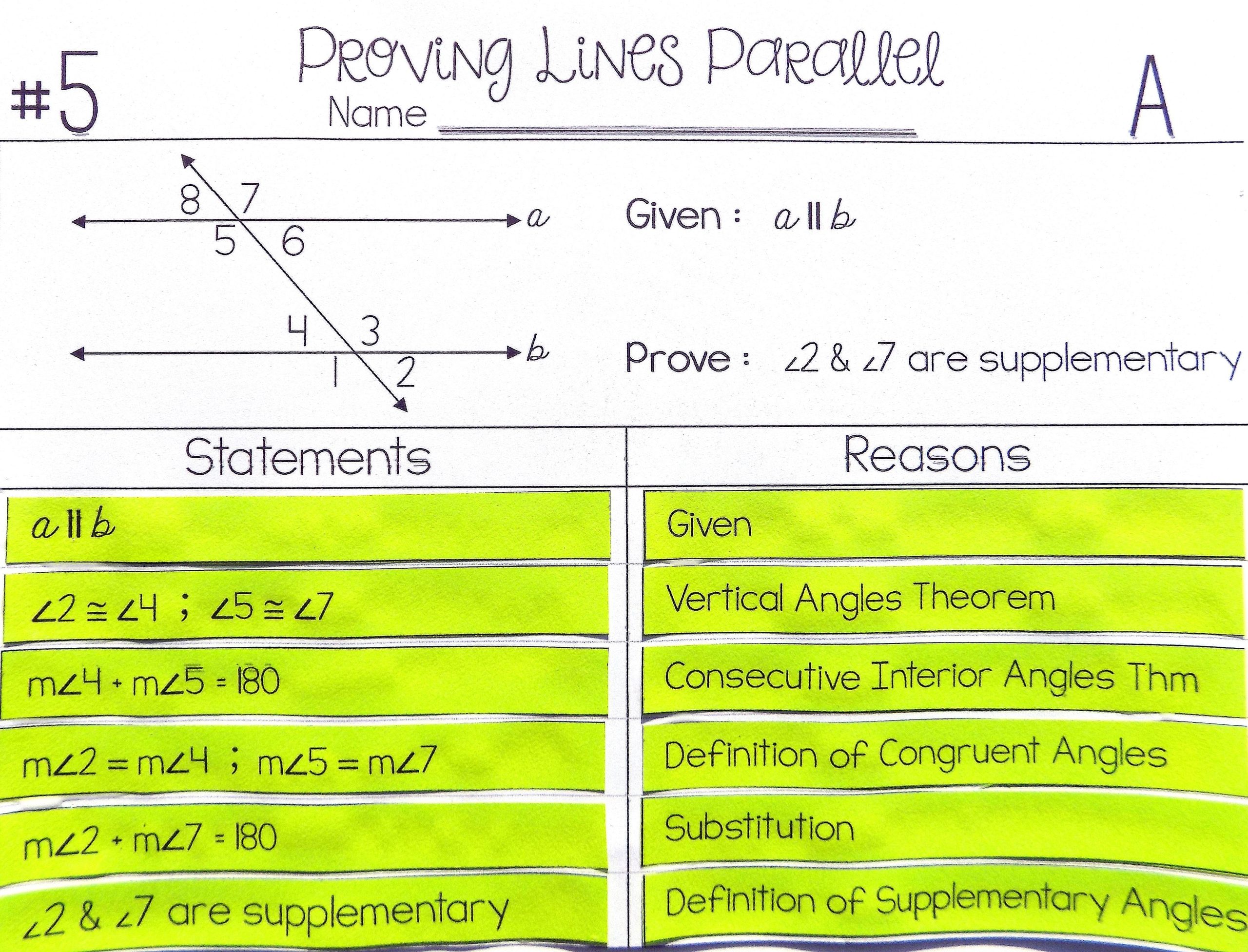 Proving Lines Parallel Worksheet Answers Thekidsworksheet
