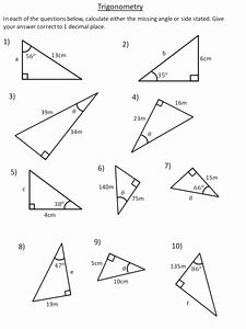 Trigonometry Worksheets With Answers