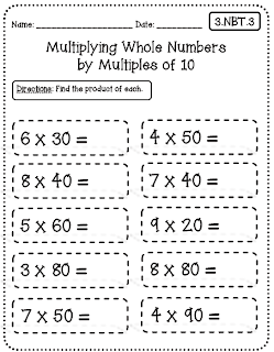 Third Grade 3rd Grade Common Core Math Worksheets