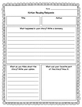 2nd Grade Reading Response Worksheets