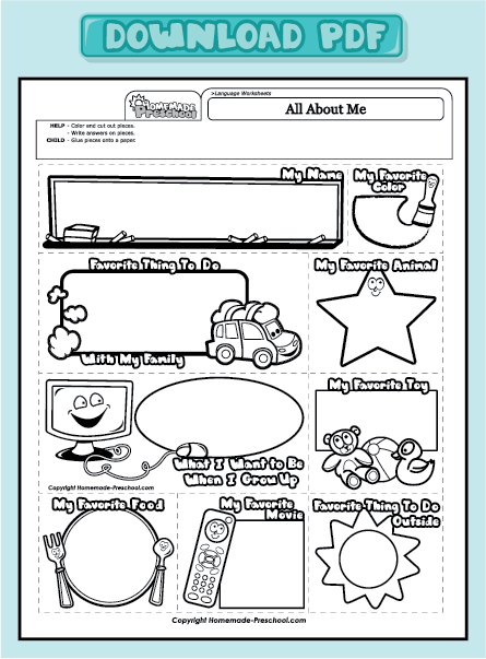 Worksheet Preschool Worksheet All About Me