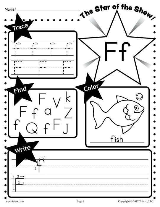 Alphabet Tracing Sheet F