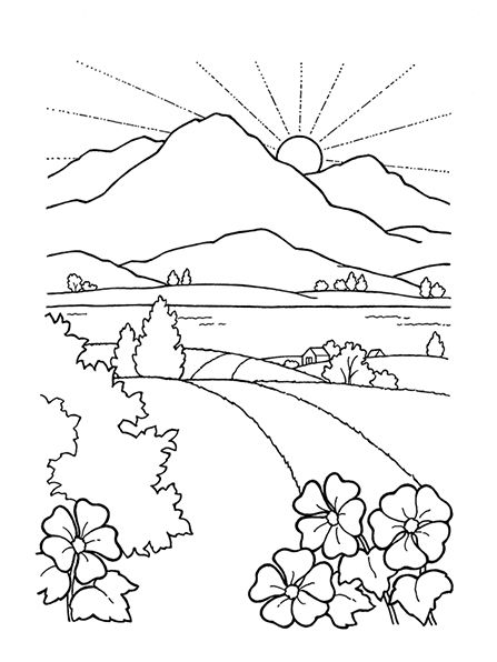Nature Drawing And Colouring Worksheets
