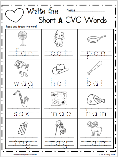 Cvc Words Worksheets For Kindergarten