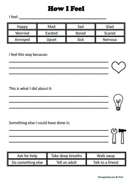 Child Psychology Child Therapy Worksheets