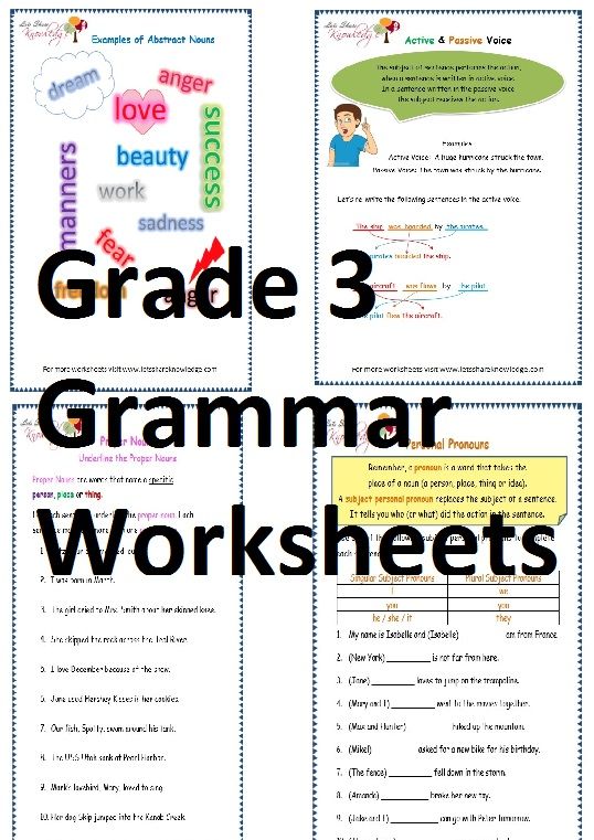 English Worksheet For Class 3rd