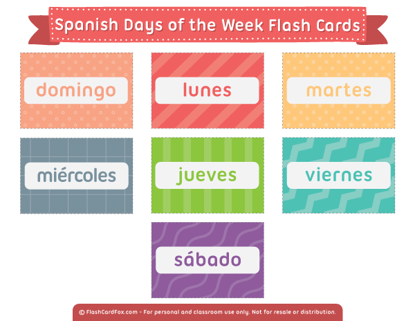 Days Of The Week In Spanish Worksheets Pdf