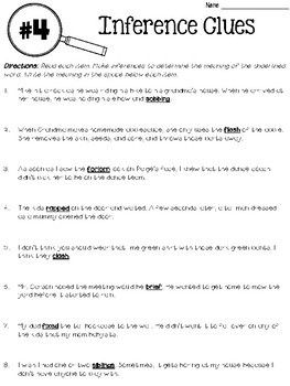 Types Of Context Clues Worksheet