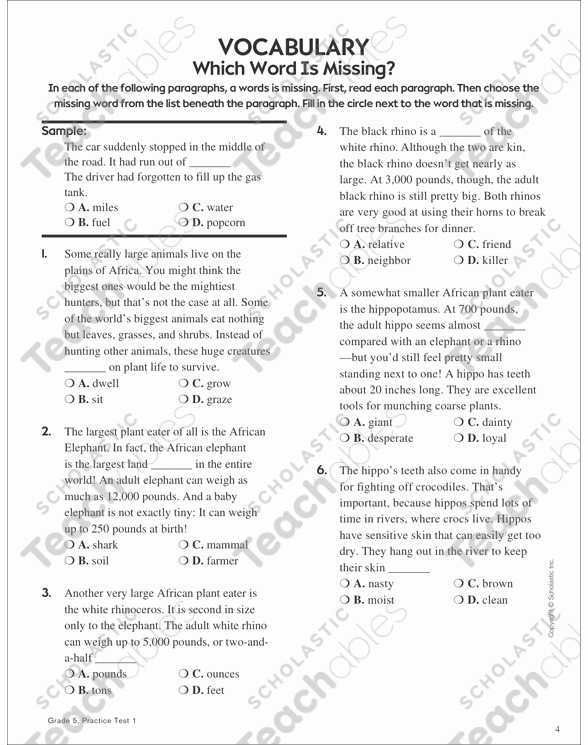 Free Printable Comprehension Worksheets For Grade 4
