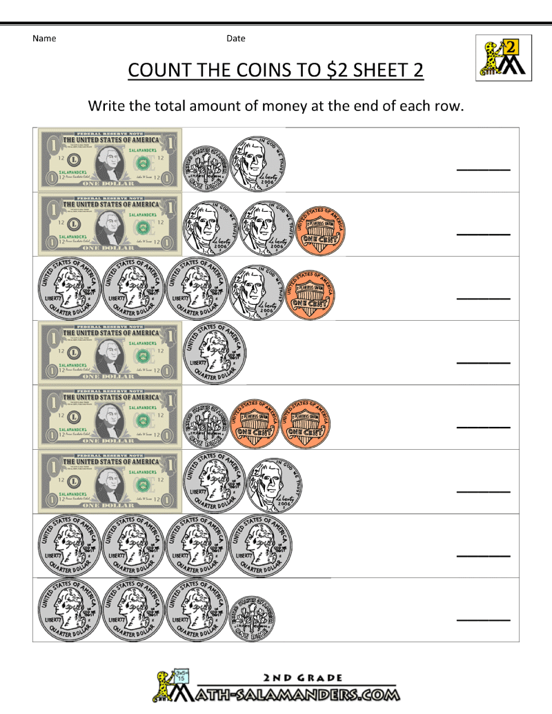 Counting Money Worksheets