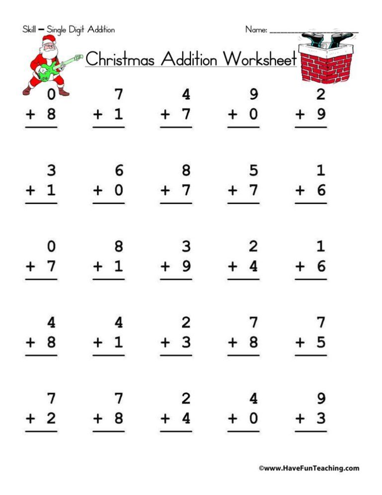 Single Digit Addition With Pictures