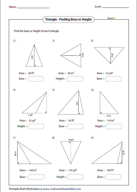 Different Types Of Triangles Worksheet