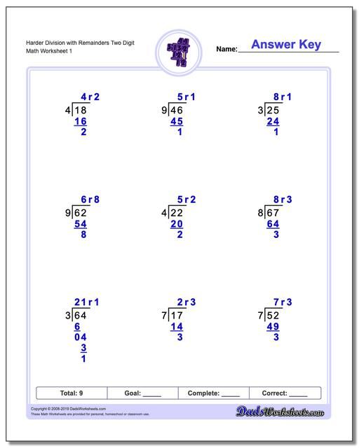 6th Grade Long Division Worksheets With Answers