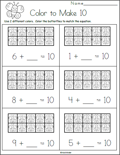 Ten Frame Worksheets Kindergarten