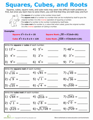 Estimating Square Roots Worksheet 8th Grade
