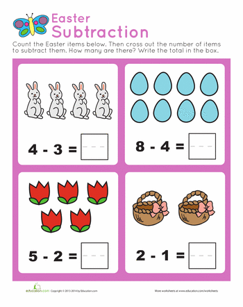 Subtraction Worksheets For Kindergarten With Crossing Out