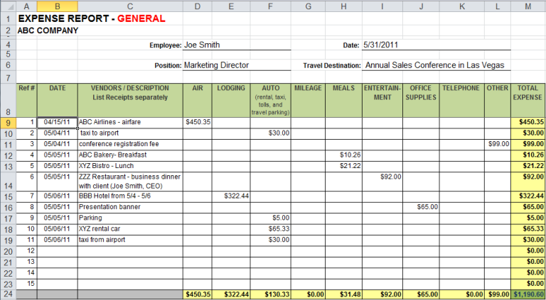 Worksheet Accounting Template