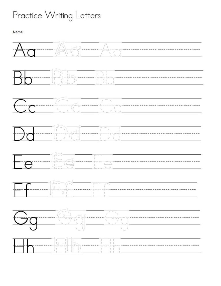 Abc Writing Practice Sheet