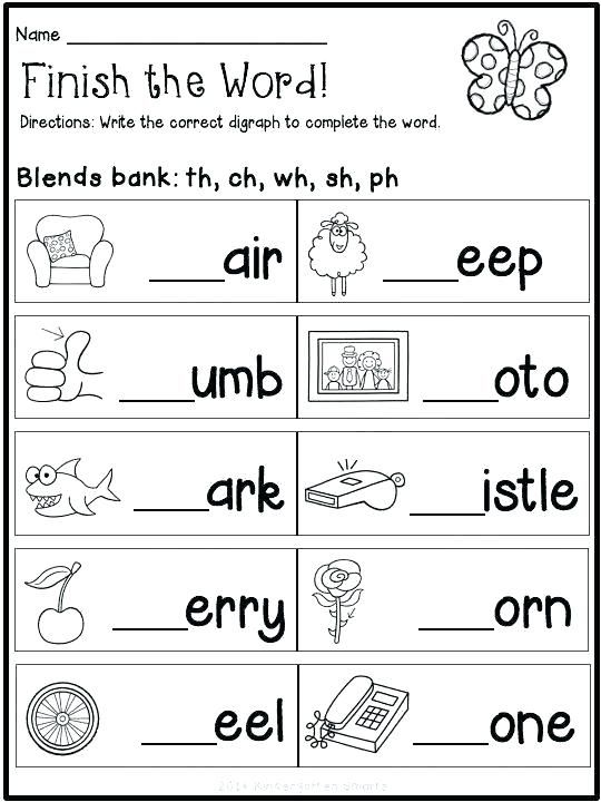 Kindergarten Phonics Worksheets Grade 1
