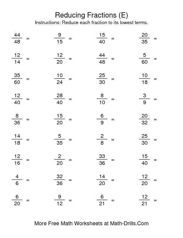 Simplifying Fractions Worksheet Pdf 4th Grade