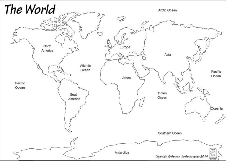 World Map Worksheet For Kids