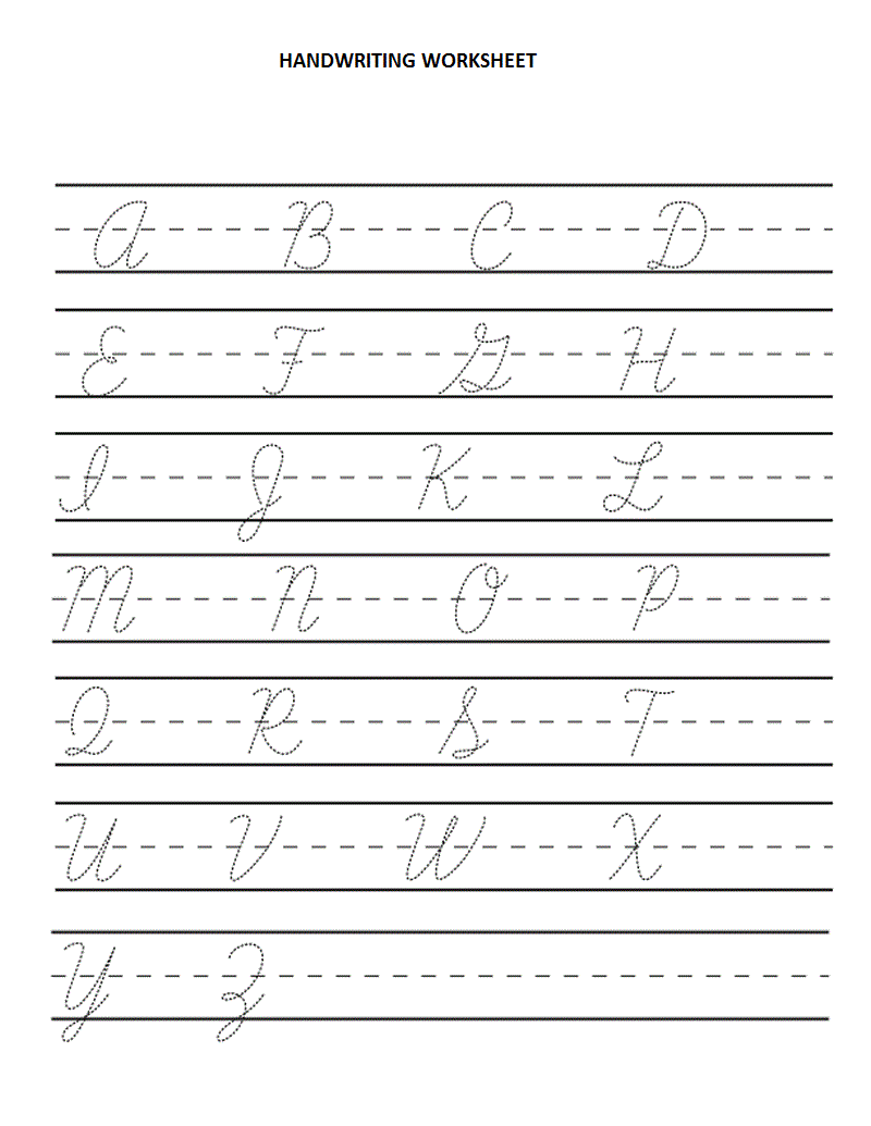 Cursive Handwriting Worksheets For Adults
