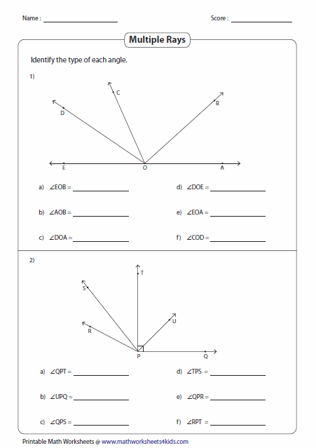 Angles Worksheet Geometry