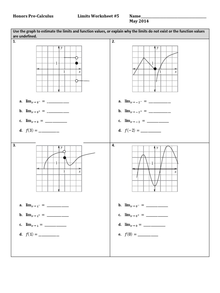 Limits Worksheet #5 Answers