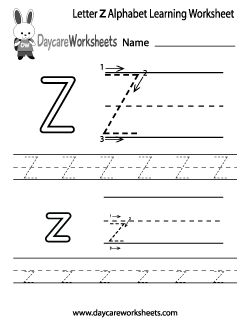 Tracing Letter Z Worksheets