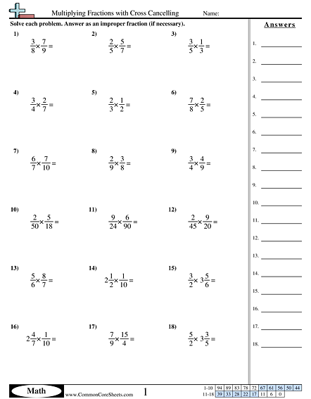 Cross Multiplication Worksheets For 5th Grade
