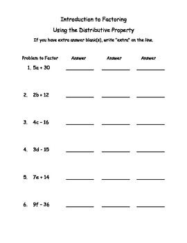 Grade Factoring Practice Worksheet