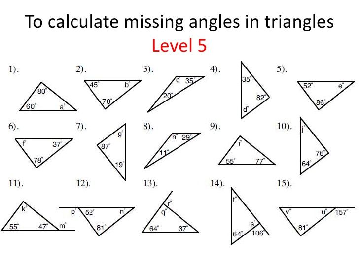 Find The Missing Angle Worksheet Answers
