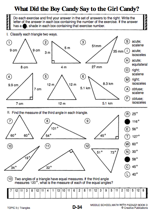 Finding Missing Angles In Triangles Worksheet Doc