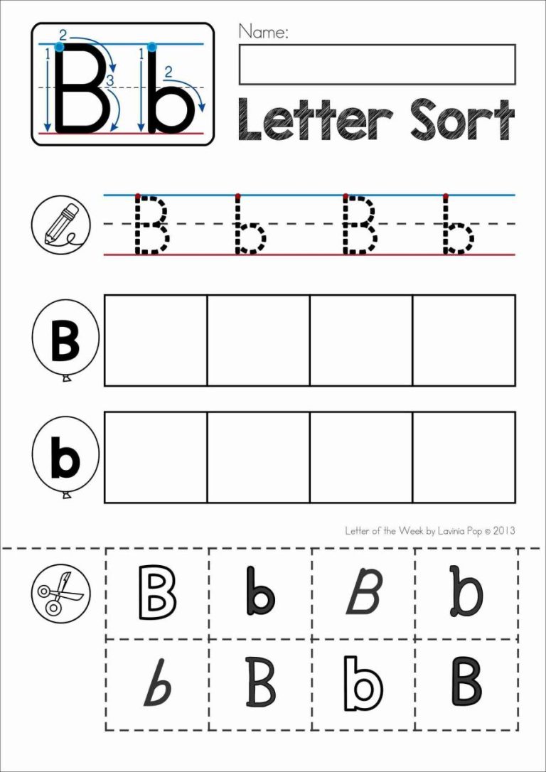 Letter B Worksheets For Kindergarten