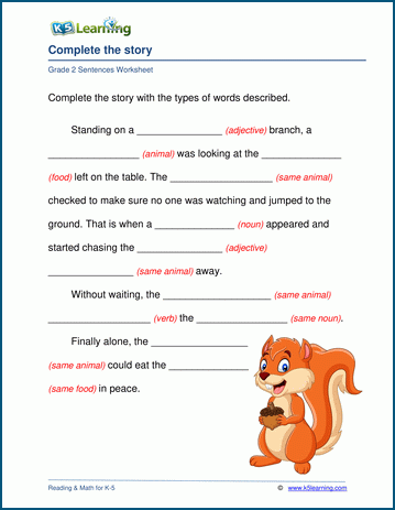 K5 Learning English Worksheets