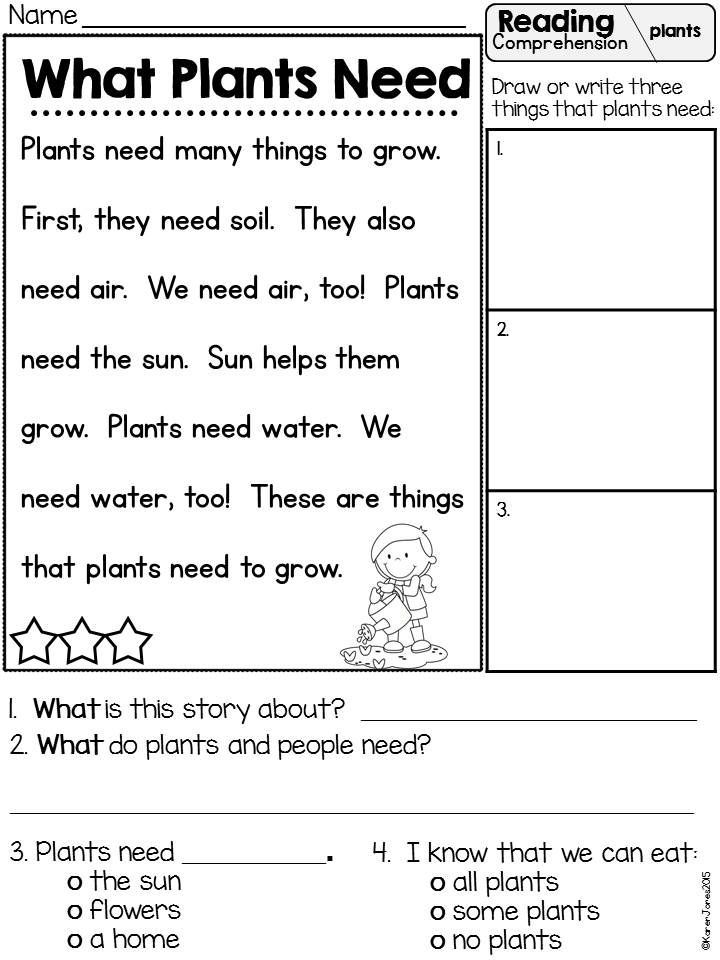 Science Worksheets For Grade 1 Plants