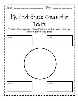 Character Traits Worksheet