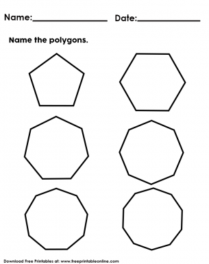 Polygons Worksheet Grade 1