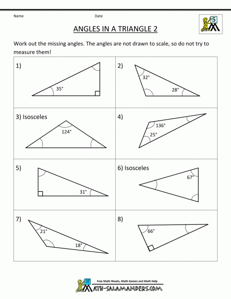 6th Grade Geometry Worksheets With Answers
